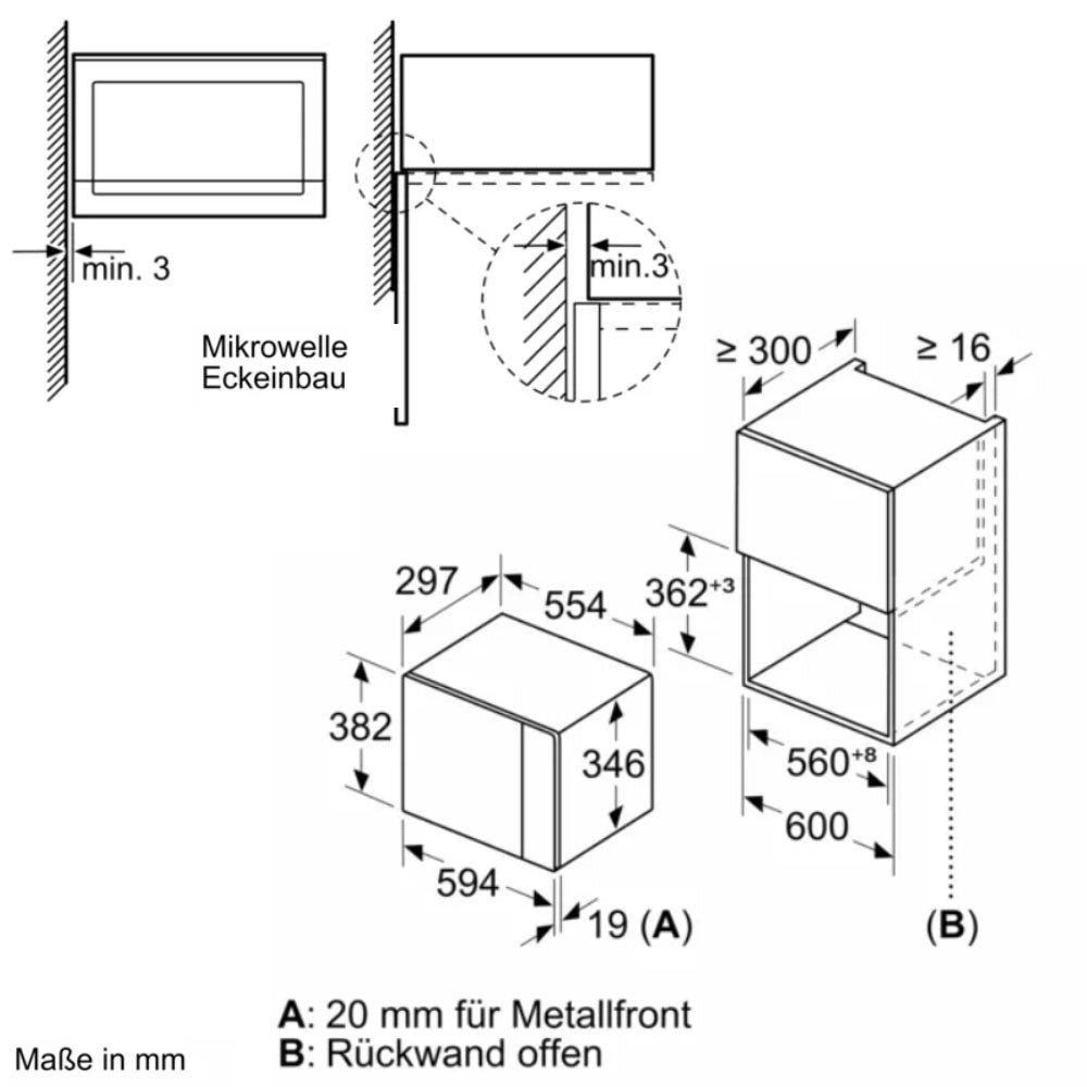EINBAU-MIKROWELLE NEFF| HLAWD 23 N0|BREITE 60CM|SCHWARZ