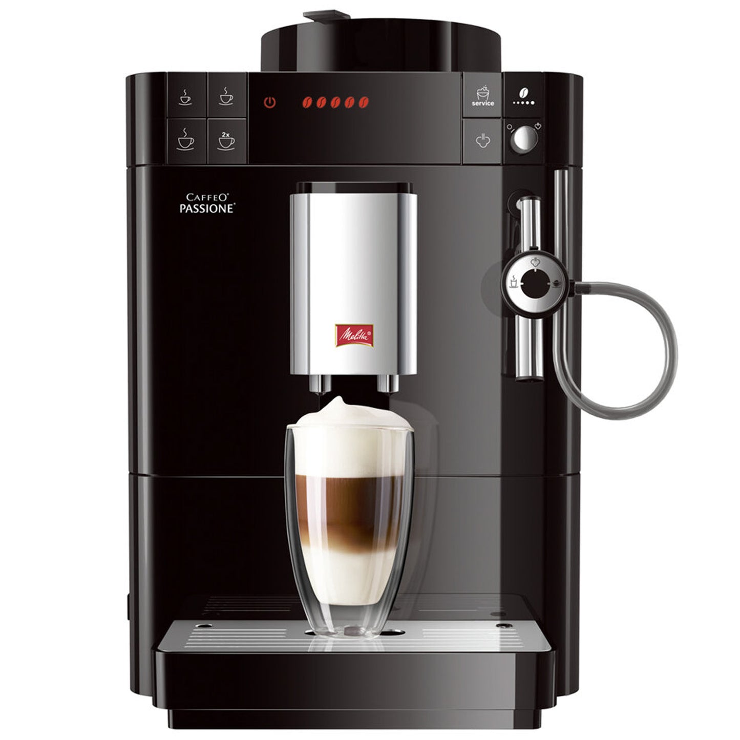 KAFFEEVOLLAUTOMAT MELITTA|PASSIONE F530-101|SILBER ODER SCHWARZ|INKL. BOHNEN+4GLÄSER
