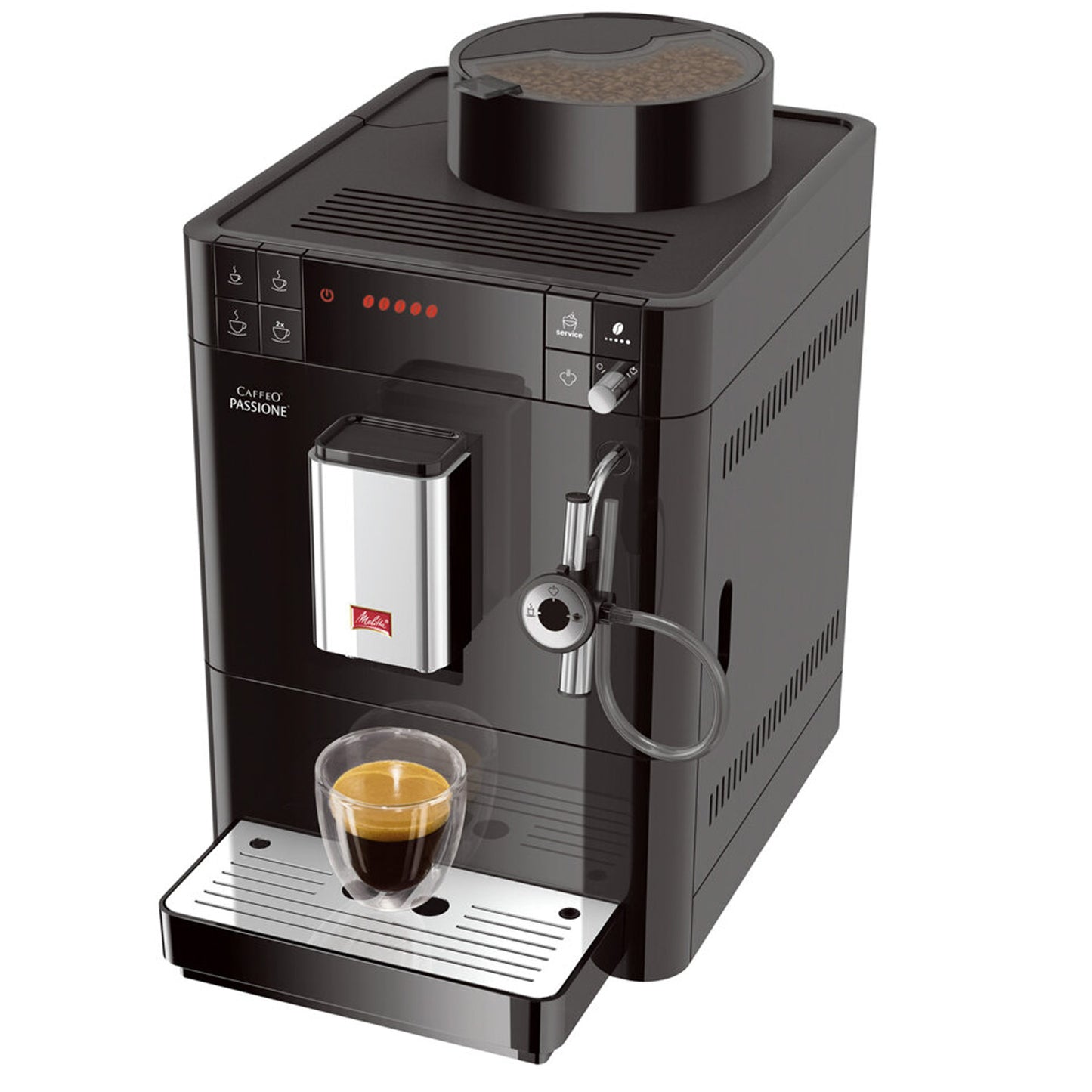 KAFFEEVOLLAUTOMAT MELITTA|PASSIONE F530-101|SILBER ODER SCHWARZ|INKL. BOHNEN+4GLÄSER