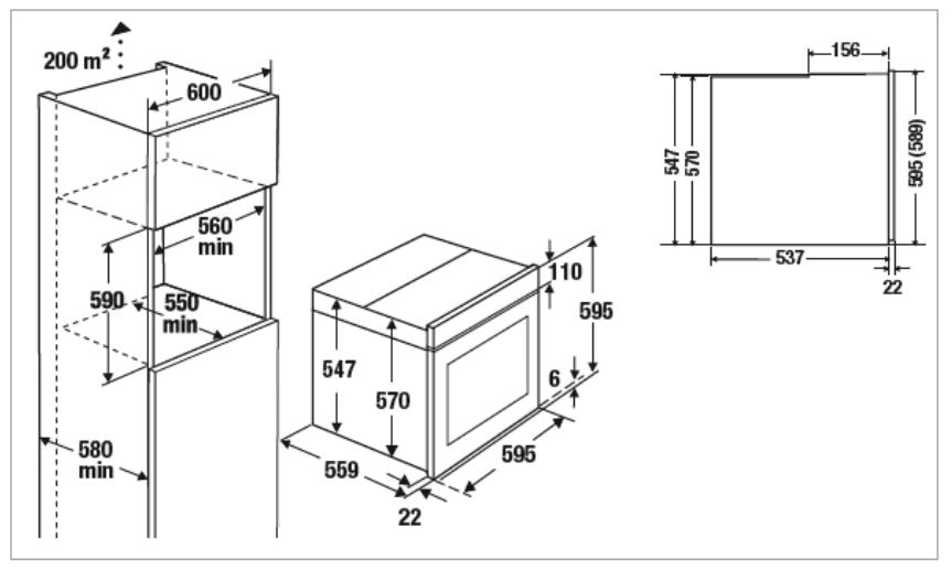 BACKOFEN KÜPPERSBUSCH B6130.0 S1 A+ | SCHWARZ-EDELSTAHL | INKL. 1 TEILAUSZUG