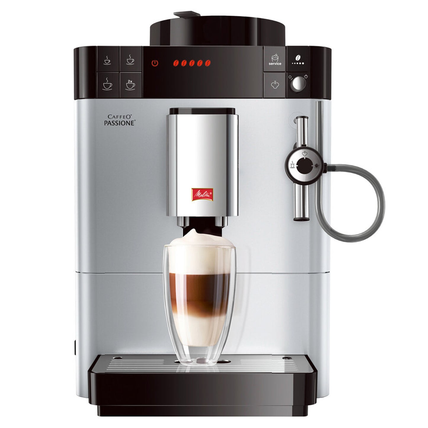 KAFFEEVOLLAUTOMAT MELITTA|PASSIONE F530-101|SILBER ODER SCHWARZ|INKL. BOHNEN+4GLÄSER