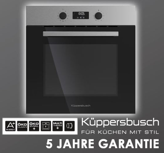 BACKOFEN KÜPPERSBUSCH  B6130.0 S1 A+ | SCHWARZ-EDELSTAHL | INKL. 1 TEILAUSZUG