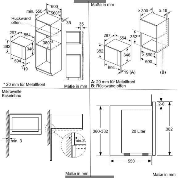MIKROWELLE BOSCH BFL524MB0 | SERIE6 | EINBAU 60CM