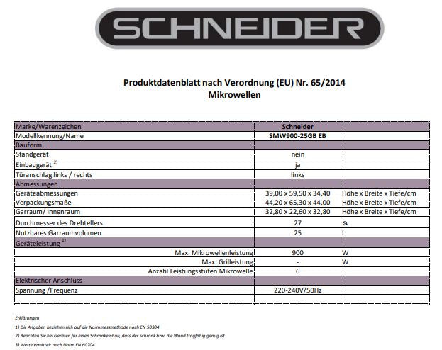 MIKROWELLE SCHNEIDER SMW900-25GB EB | SCHWARZ
